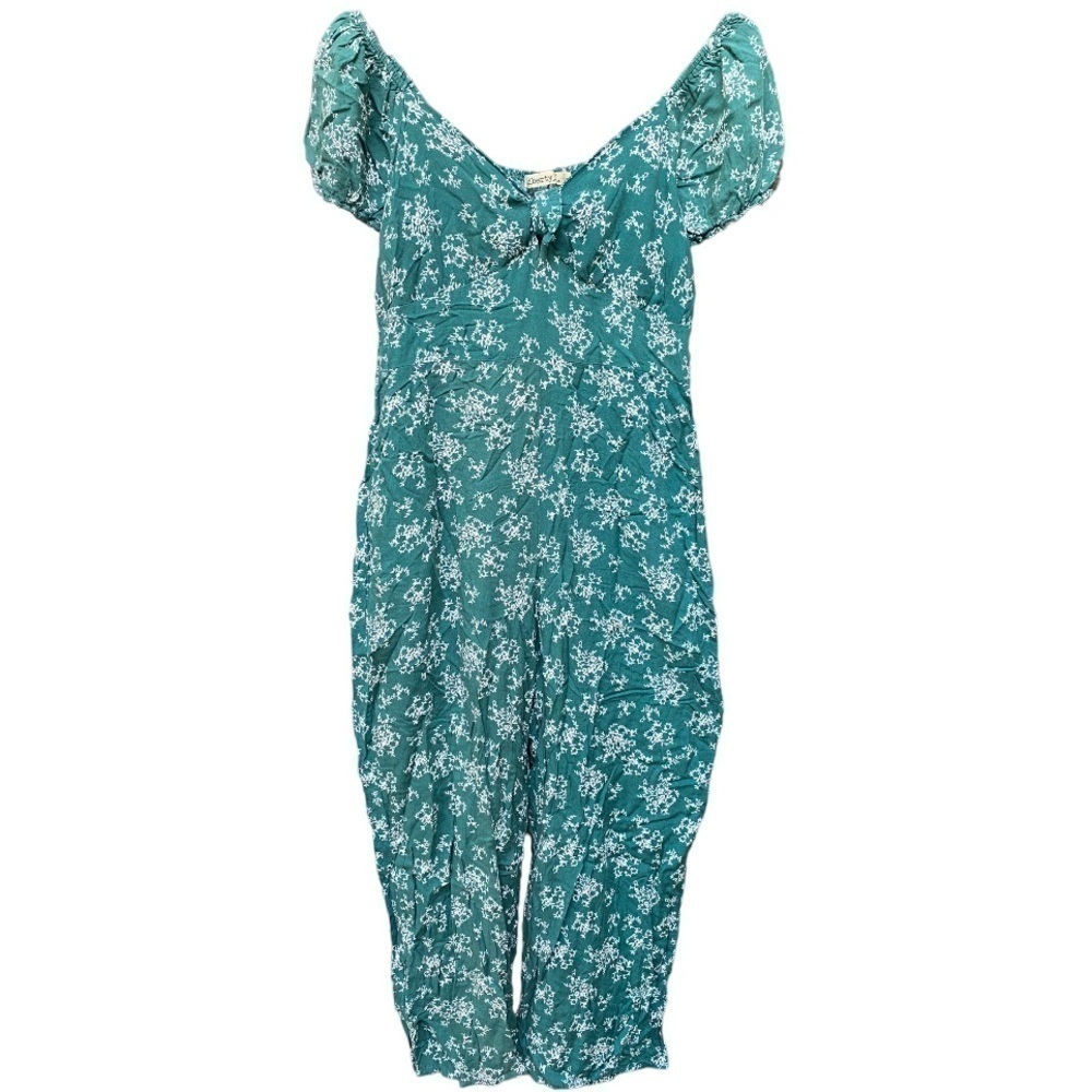 Liberty Love Juniors Floral Jumpsuit - Green I Size: L